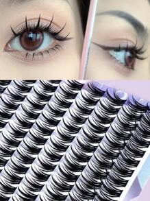 160pcs Manga Lash Extensions Anime Cosplay Spiky False Eyelashes DIY Individual False Eyelashes Japanese Eye Makeup Tool Cluster Lashes Wet Makeup Style For Daily Travel Parties Cosplaylash Clusters,Eyelash Clusters,Individual Eyelashes,Lashes,Fake Lashes - D - View 5