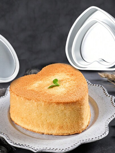 1pc Versatile & Romantic Heart-Shaped Cake Pan - Anodized Aluminum With Easy Release Bottom, Perfect For Valentine's & All Celebrations