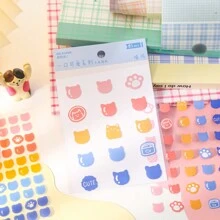 3 tờ/gói nhãn dán sổ lưu niệm dễ thương, nhãn dán trang trí thẩm mỹ sáng tạo cổ điển, vật liệu thủ công tự làm, quà tặng ngày lễ, đồ dùng học tập sổ lưu niệm cá nhân hóa (4 kiểu ngẫu nhiên) - Nhiều màu - Xem 3