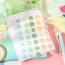 3 tờ/gói nhãn dán sổ lưu niệm dễ thương, nhãn dán trang trí thẩm mỹ sáng tạo cổ điển, vật liệu thủ công tự làm, quà tặng ngày lễ, đồ dùng học tập sổ lưu niệm cá nhân hóa (4 kiểu ngẫu nhiên) - Nhiều màu - Xem 4