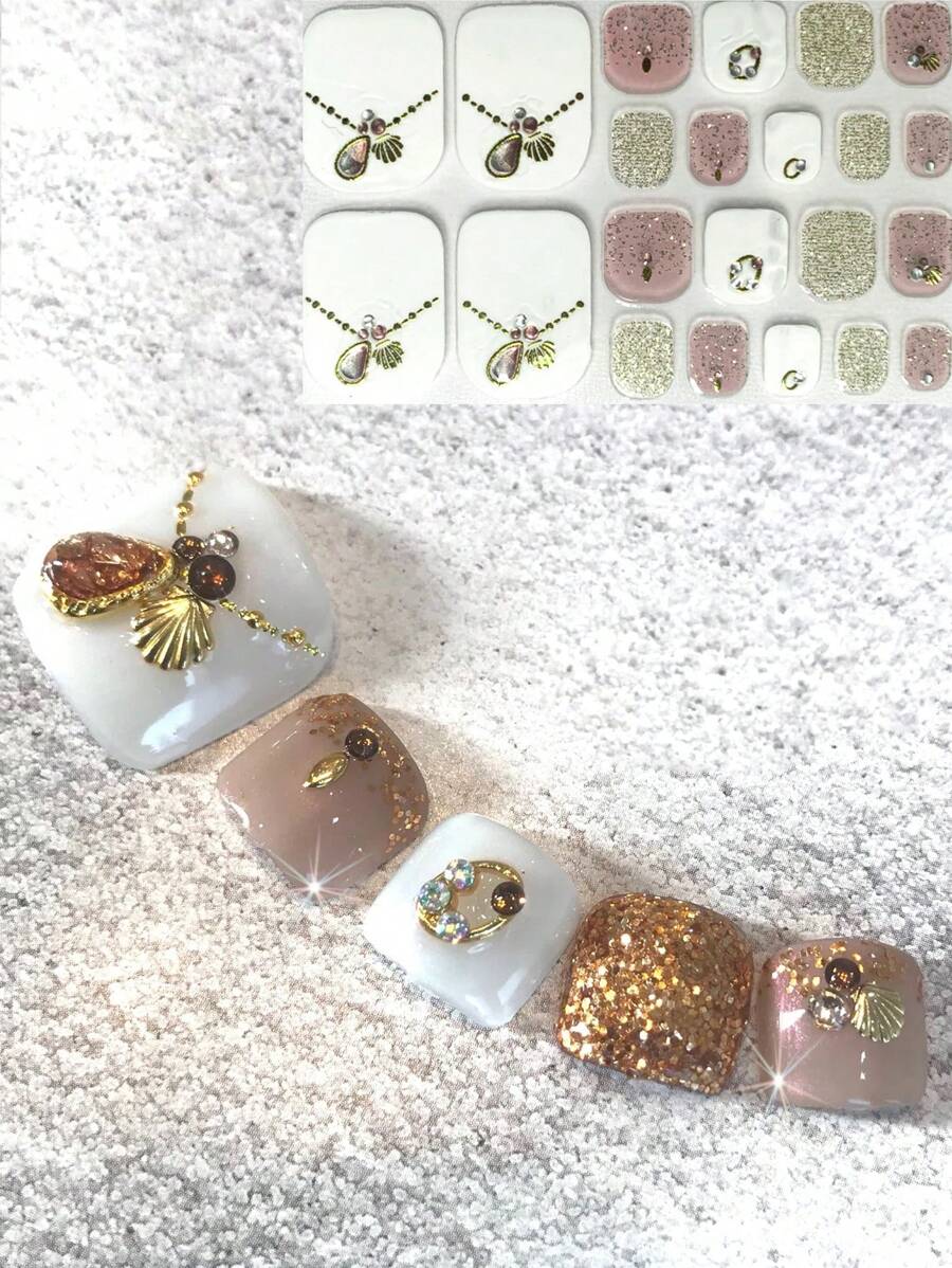 New Summer 3D Faux Diamond Shell Element Nail Art Stickers - Multicolor - View 1