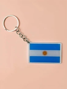 1/4pcs National Flag Of South America Casual Acrylic Keychain Keyring For Men, Gift For Football Fans, Backpack Decor (Brazil, Colombia, Argentina, Uruguay) School Letter