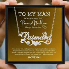 定制皇冠吊坠带防水铭牌 - 浪漫银饰，适合女士，情人节情侣礼物 - 1 件 - 多色 - 查看 9