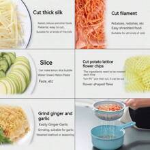 1PC/12 In 1 Multifunctional Vegetable Chopper, Carrot And Potato Manual Shredder/Slicer, Radish Grater, Kitchen Tools, No Need To Practice Knife Skills, Easily Get The Vegetables Cut, Save Time And Effort, Cut And Wash In One, Vegetable Cutter Suitable For Home/Hotel/Commercial Use