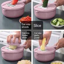 1PC/12 In 1 Multifunctional Vegetable Chopper, Carrot And Potato Manual Shredder/Slicer, Radish Grater, Kitchen Tools, No Need To Practice Knife Skills, Easily Get The Vegetables Cut, Save Time And Effort, Cut And Wash In One, Vegetable Cutter Suitable For Home/Hotel/Commercial Use