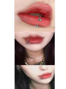 1pc Titanium Steel Hypoallergenic Horseshoe, Double Ball U-Shaped 16G Body Piercing Earrings, Nose Rings, Lip Rings, Versatile Ring With Captive Bead Retainer - steel color - View 1