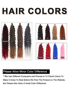 Deep Wave Crochet Hair 32 Inch Ocean Wave Crochet Hair 1 Pack Synthetic Curly Crochet Hair For  Long Deep Wavy Curly Crochet Braiding Hair For Bohemian Braids Hair Extensions Natural Black