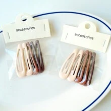 30pcs/Pack Bagged Ombre Brown Drop Shaped Hair Clip Set In Simple Style For Women, Suitable For All Hair Types Casual Claw Clips Hair Claws Hair Barrettes, School Stuff, Hair Accerssories, Head Accessories, Hair Accessories For Women