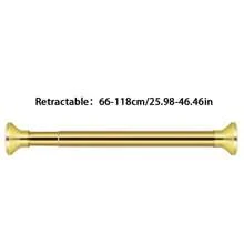 1 pieza Barra telescópica dorada, barra de tensión ajustable multiusos con base de plástico + tubo de acero inoxidable, apta para barra de armario, barra de cortina de ducha, barra de cortina, apta para armario, baño, puertas y ventanas, artículos para el hogar, accesorios y decoración de baño, decoración de festivales, decoración de habitaciones, decoración del hogar, decoración de dormitorios, decoración, organización, organizador de ropa, pantalones, zapatos, jeans, botas, faldas, ropa de cama, camisetas blancas para mujer, pantalones negros para mujer, ropa de invierno para damas, vestidos, ropa de invierno para damas, vestidos elegantes para mujer, blusas blancas para damas, manga larga, mono blanco para mujer, vestidos de primavera para mujer, atuendos de primavera para mujer, primavera, ropa de primavera, minimalista, blusas de verano