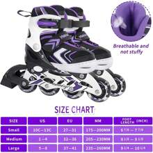 Inline Skates For Girls Boys With Full Light Up Wheels, Adjustable Beginner Blades Roller For Kids Youth