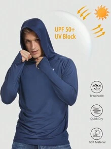 TELALEO 3pcs/Set Men's UPF50+ Lightweight Hooded Long Sleeve Sun Protection Shirt, Suitable For Fishing And Hiking - Multicolor - View 3