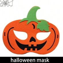 5 piezas/set Máscaras nuevas de Halloween 2025 DIY hechas a mano, murciélago, accesorios de disfraz de calabaza de fieltro - Multicolor - Ver 9