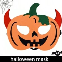 5 piezas/set Máscaras nuevas de Halloween 2025 DIY hechas a mano, murciélago, accesorios de disfraz de calabaza de fieltro - Multicolor - Ver 8