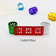 100Pcs Dreadlocks Beads Hair Braid Rings Clips Dread Locks Hair Braiding Metal Cuffs Decoration Locs Accessories Multicolor - Multicolor - View 6