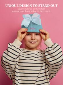 1 pieza Gorro de bebé bordado personalizado, gorro de bebé con nombre personalizado, gorro de bebé recién nacido con nombre personalizado, gorro de bebé recién nacido personalizado con nombre, gorro de bebé bordado personalizado con nombre, gorro de bebé recién nacido personalizado, gorro de bebé, regalos para bebés y niños pequeños para baby shower, regalos para niños - Azul - Ver 5