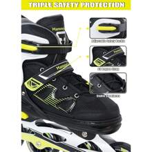 Adult Inline Skates For Men Women, Blades Roller With Carbon Steel Bearings, TPR Brake, 3D Mesh, EVA Lining, PVC Upper | Adjustable Size For Better Fit For Skating Enthusiasts