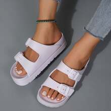 Comfortable Women's Sandals - EVA With Double Buckle, Ideal For Summer Dresses