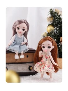 Muñeca miniatura de 6 pulgadas, muñeca miniatura realista móvil articulada, regalo para niños - Multicolor - Ver 8