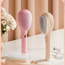 便携式伸缩刷、梳、头发清洁、不伤头皮、发型刷、家用顺发刷、多功能、发夹、发饰 - 彩色 - 查看 7