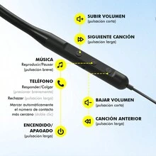 Popcorn Audífonos Bluetooth Inalambrico Extraíble Neckband - Negro - Ver 6