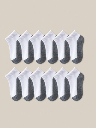 12-Piece Kids Ankle Socks - Unisex, Solid & Color Block Designs For Boys And Girls, Perfect For All Seasons Socks For Kids Socks