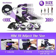 Inline Skates For Girls Boys With Full Light Up Wheels, Adjustable Beginner Blades Roller For Kids Youth