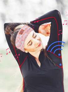 Leopard Sport Stirnband Schlafwireless Kopfhörer Echt kabelloses Ohrhörer mit Mikrofon Over-Ear Kopfhörer für Yoga Workout Schlaf Laufen Camping Computer Telefone PC