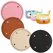 1pc/2pcs/3pcs PU Elliptical Handbag Bottom Plates, DIY Handmade Woven Tote Bag Bottom Accessory Materials - Multicolor - View 4