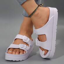 Comfortable Women's Sandals - EVA With Double Buckle, Ideal For Summer Dresses