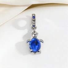 1pc Colored Zirconia Turtle Pendant, Luxury Ocean Style Crystal Turtle Pendant Suitable For DIY Bracelet Necklace Accessories - Crystal Color Random
