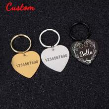 定制钥匙扣2024新款防丢宠物身份牌雕刻姓名牌圆形吊坠项圈狗牌配件免费定制 - 彩色 - 查看 1