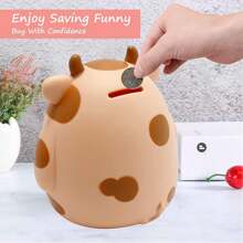 1 pieza Hucha de vaca, caja para monedas irrompible para adolescentes, alcancía con diseño de animal lindo como regalo de cumpleaños para niños y niñas, cajas de ahorro de monedas como mejores regalos