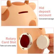 1 pieza Hucha de vaca, caja para monedas irrompible para adolescentes, alcancía con diseño de animal lindo como regalo de cumpleaños para niños y niñas, cajas de ahorro de monedas como mejores regalos