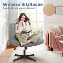 DUMOS Office Chair Without Armrest, Breathable And Comfortable Mesh Fabric Cross-Legged Chair, With Widened Seat Cushion Criss Cross Chair, Suitable For Offices, Bedrooms And Living Rooms