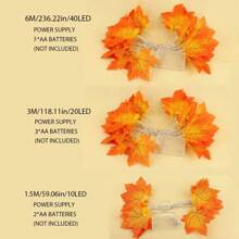 1 Pc 59.06/115.11/236.22in Maple Leaf String Lights, Thanksgiving Fall Decorations, Thanksgiving Decorations, Home Harvest Decorations, Home Decorations, Holiday Decorations, Party Decorations, Halloween Holiday Supplies, Holiday Decorations, Scene Decorations, Yard Decorations, Yard Supplies, Party Decorations Halloween Decoration Room Decor Halloween Garden Decor For Gift Fairy Holiday Decor Festival Decor