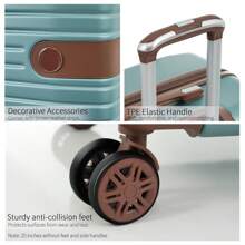 MERAX Luggage Sets 3 Piece Carry On Luggage 22x14x9 Airline Approved, Lightweight Hardshell ABS Suitcases With Wheels, 20 Inch - Blue - View 5