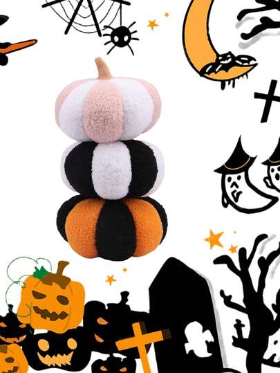 20 厘米/7.87 英寸南瓜毛绒玩具枕头 3D 蓬松哥特式南瓜填充动物毛绒玩具南瓜装饰创意礼物儿童生日派对家居女孩房间装饰圣诞节