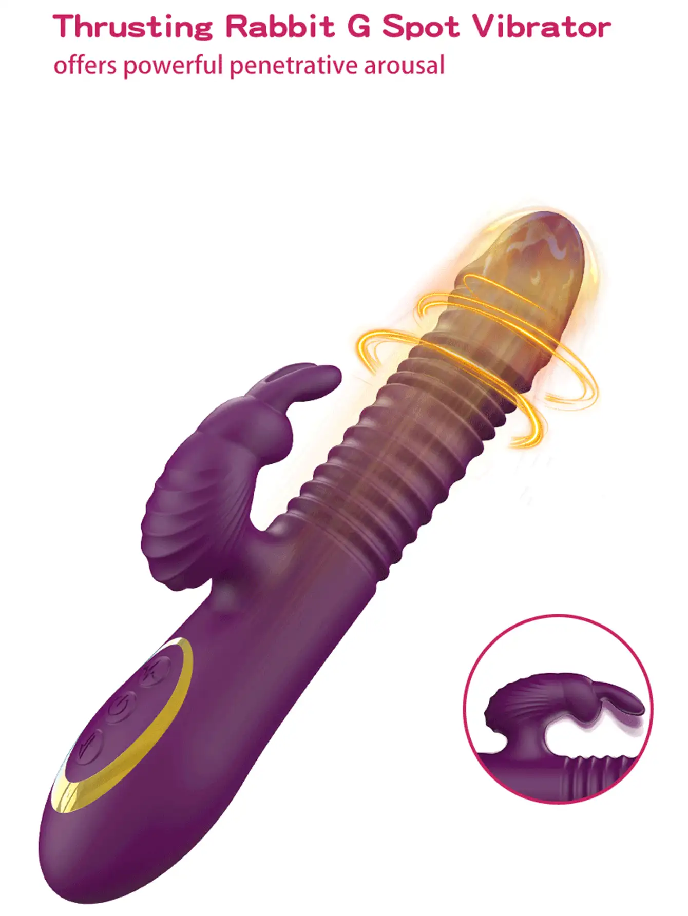 Juguete sexual para adultos estimulador del punto G y del clítoris para mujeres, vibrador de conejo con movimiento de penetración, dildo vibrador con estiramiento para el punto G, vibrador de conejo estimulador del clítoris, masajeador vaginal y anal con 10 modos de frecuencia y 10 modos de penetración con calefacción para la masturbación de mujeres, vibrador a prueba de agua con forma de rosa para parejas, vibrador de conejo simulado sexy multifrec uencia con carga para masaje AV y masturbación, juguete sexual para adultos