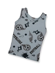 Kit 4 Pcs Children's Tank Top Bebe Summer Animals 100% Cotton Boy Girl - 藍色 - 查看 7