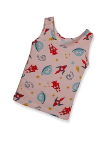 Kit 4 Pcs Children's Tank Top Bebe Summer Animals 100% Cotton Boy Girl - 藍色 - 查看 6
