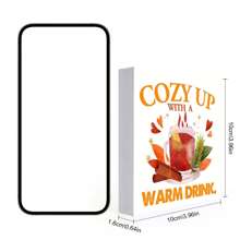 1 pièce Décoration d'automne carrée "Tomber amoureux de l'automne" 10cm, citrouille, feuilles d'érable, décoration de maison d'automne, décoration de chambre, décoration de festival des récoltes, décoration de bureau, ornement de décoration d'automne, meilleurs cadeaux