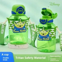 1pc 700ml Disney Summer Plastic Water Bottle Large Capacity Portable Double Lid With Straw And Direct Drinking Cup Leak Proof Design - Multicolor - View 10