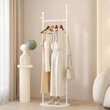 Perchero de pie de color crema, perchero de ropa de pie para el hogar, diseño minimalista para dormitorio, sala de estar, entrada
