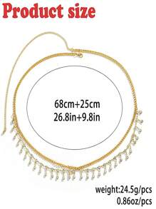 Boho Sexy Bikini Bra Silver Gold Layered Waist Chain Tassel Beads Belly Chain Crystal Stomach Chain Tassel Rhinestone Adjustable Plus Size Bikini Beach Star Moon Waist Body Chain Belt Belly Jewelry Summer Beach Vacation Party Accessories For Women And Girls - Multi-layer Rhinestone Tassel Waist Chain - View 4