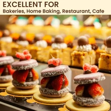 50/100PCS Mini Cake Paper Boards Golden Mousse Cake Base, Grease Proof Disposable Cupcake Boards, Easy-Grip Handle Baking Dessert Cardboard Design For Wedding And Birthday Party - Gold - View 7