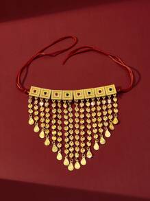 Yiyi Dubai-Inspirado Minimalista, Doce, Exagerado, Cobre Dourado Elegante e Luxo de Alta Qualidade Retro Grande Conjunto de Joias para Mulheres, Adequado para Passeios, Lazer, Festas, Encontros Diários, Natal e Outros Feriados. Inclui um Colar Longo Banhado a Ouro em Camadas e um Colar de Borlas em Camadas como um Presente para Mulheres, Namoradas, Pais, Etc.