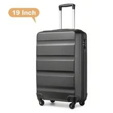 19 Inch ABS Carry-On Suitcase - Lightweight Travel Trolley Case With 4 Spinner Wheels And Secure TSA Lock Ideal For Business And Leisure Travelers - Grey - View 1