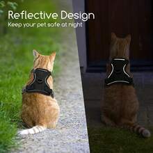 Nobleza Antiescape y Ajustable Arnés Gato con Correa de 150 cm, para Gatos pequeños medianos Grandes Mascotas Gatito Cachorro Conejo, con Banda Reflectante - Negro - Ver 6