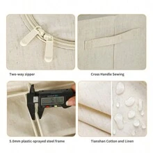 1 件大容量衣物收纳盒，可折叠服装收纳箱，可堆叠钢架棉麻收纳盒，带透明窗口和手柄，白色 66L，学生宿舍衣柜收纳盒，教师收纳盒卧室，收纳盒，收纳盒，家庭收纳，女士白色 T 恤，女士黑色裤子，女士冬装，连衣裙，女士冬装，优雅女士连衣裙，女士白衬衫，长袖，女士白色连体裤，女士春季连衣裙，女士春季服装，春季，春装，极简主义，夏季上衣