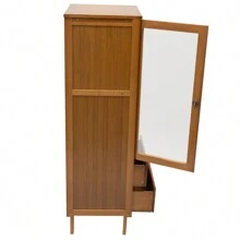 HOHOBLA LOYALHEARTDY-BTG Storage Cabinet Wooden Display Cabinet Sideboard Cabinet With Magnetic Suction Door, Multifunctional Storage With Acrylic Glass,Tall Slim Narrow Bathroom Storage Cabinet (One Door With 2 Drawer)[Best Gift For Family&Friends] - 一門2抽屜 - 查看 7